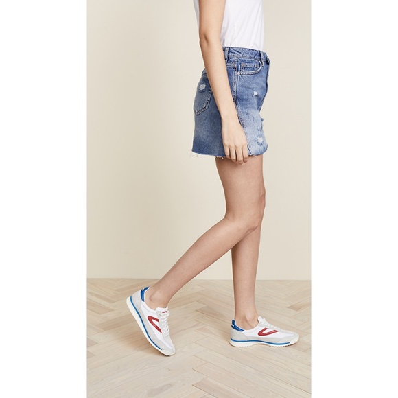 NWT Free People Denim A Line Distressed Mini Skirt - Picture 5 of 7